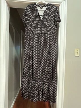 Torrid - Black and White Maxi Patterned Dress - 1